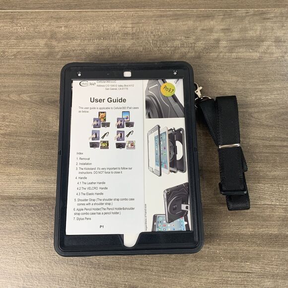 for Apple iPad Pro 9.7" 2016, Full-Body Screen Case Tablet Stand Cover w/ Strap - Picture 5 of 12